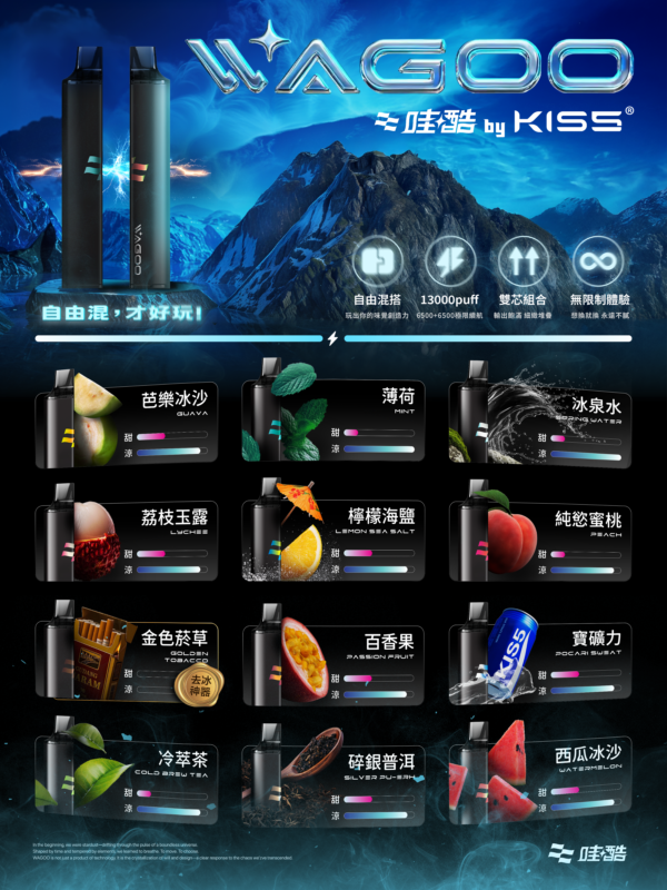 迪拜爆款【WAGOO❣️哇酷拋棄式6500口❣️】by KIS5 的高端品牌 滿10送1